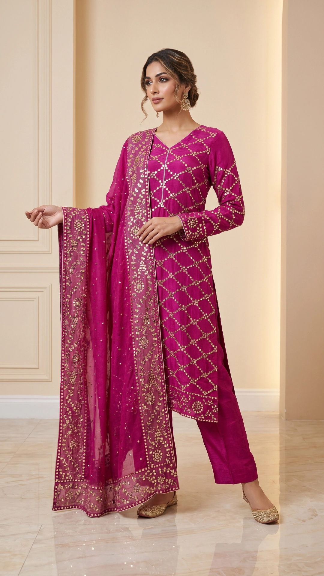 Magenta ensemble from Moughal Boutique